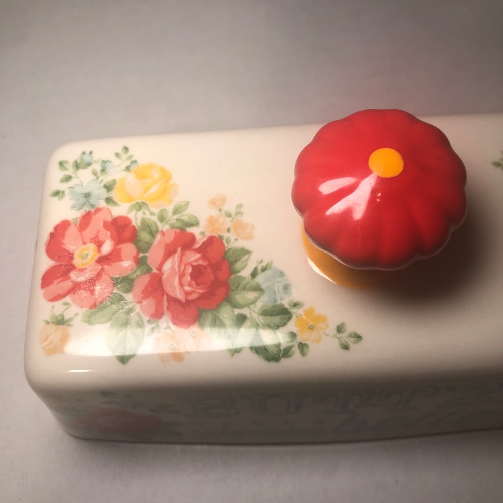 The Pioneer Woman Butter Dish "Vintage Floral" Collection Stoneware - Picture 10 of 14